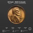 US Cent 1947-S Lincoln 009